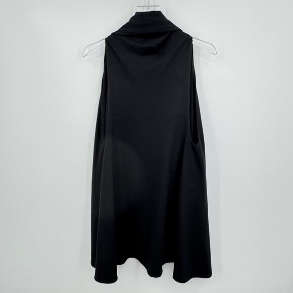 Cut The Frills vest cardigan women's OS open front waterfall wool blend black - Picture 3 of 5